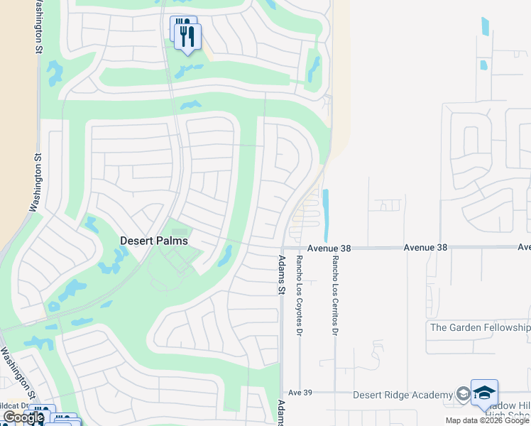 map of restaurants, bars, coffee shops, grocery stores, and more near 78797 Tamarisk Flower Drive in Palm Desert