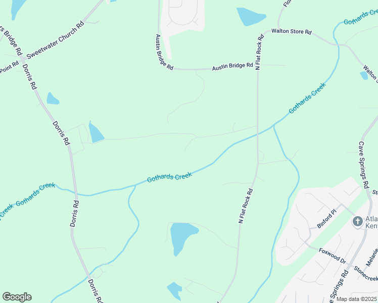 map of restaurants, bars, coffee shops, grocery stores, and more near 1101 North Flat Rock Road in Douglasville