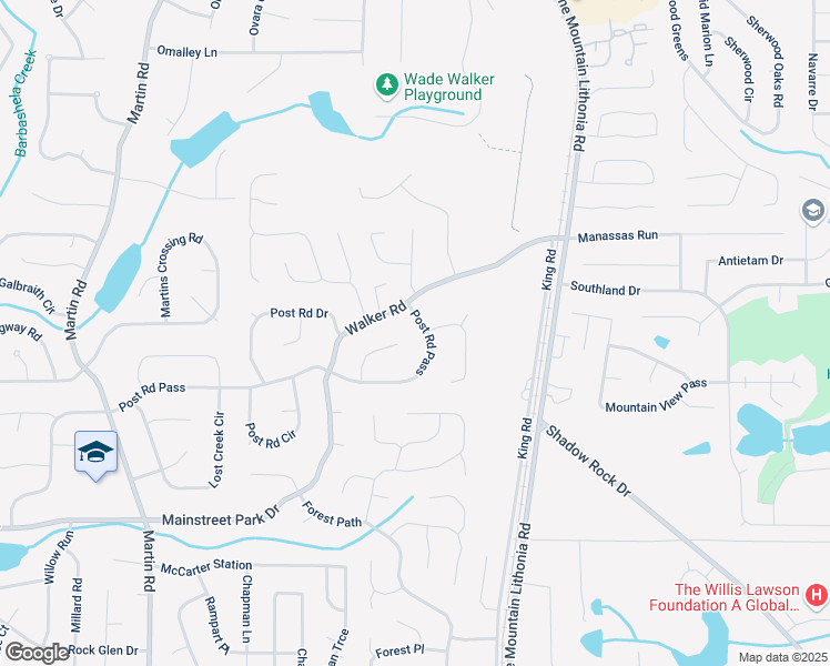 map of restaurants, bars, coffee shops, grocery stores, and more near 5474 Post Road Pass in Stone Mountain