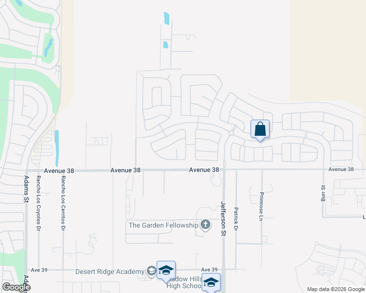 map of restaurants, bars, coffee shops, grocery stores, and more near 37769 Thurne Street in Indio