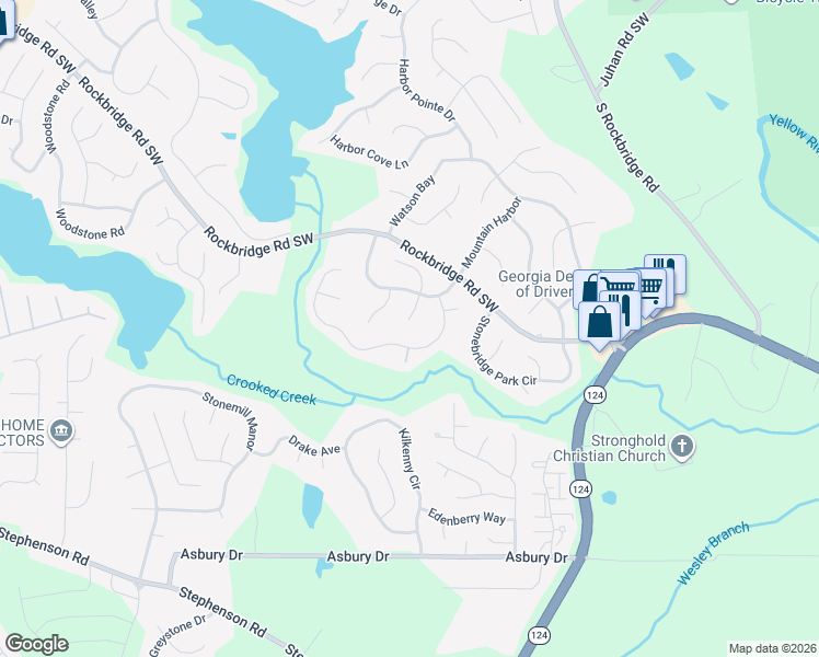 map of restaurants, bars, coffee shops, grocery stores, and more near 710 Ridge Way in Lithonia