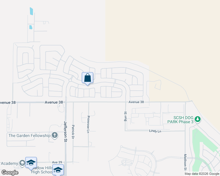 map of restaurants, bars, coffee shops, grocery stores, and more near 80395 Burnley Lane in Indio