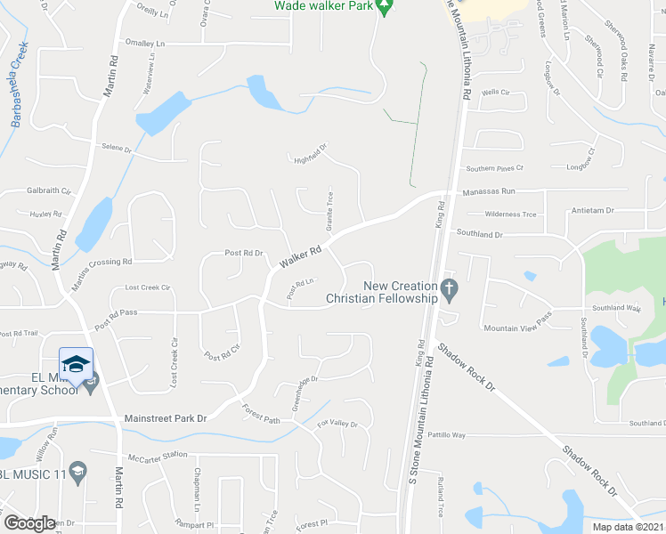 map of restaurants, bars, coffee shops, grocery stores, and more near 5474 Post Road Pass in Stone Mountain