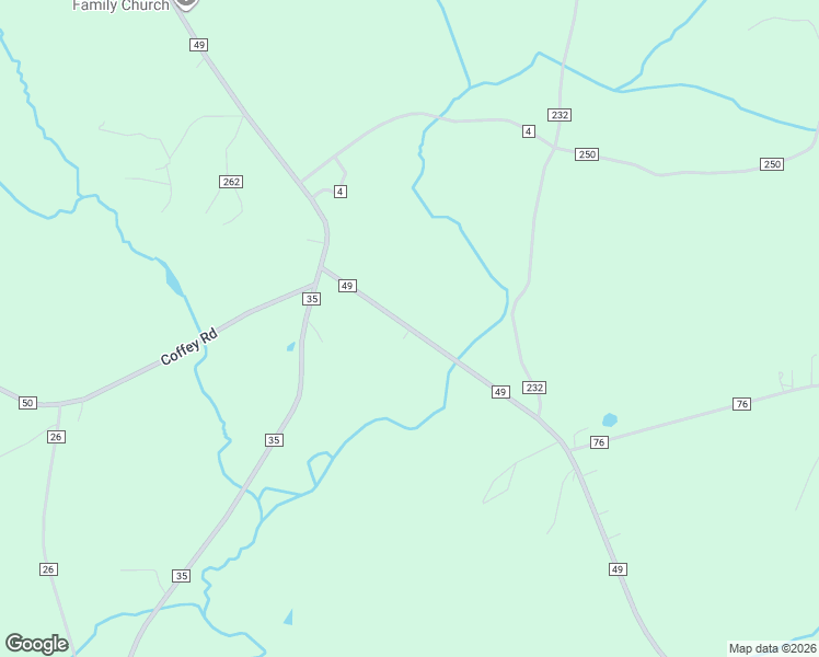 map of restaurants, bars, coffee shops, grocery stores, and more near 25328 County Road 49 in Muscadine