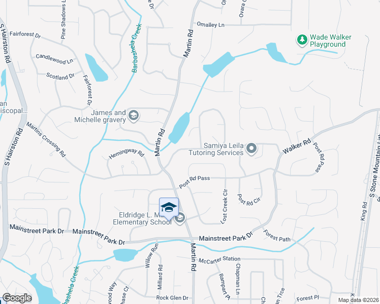 map of restaurants, bars, coffee shops, grocery stores, and more near 699 Millay Court in Stone Mountain