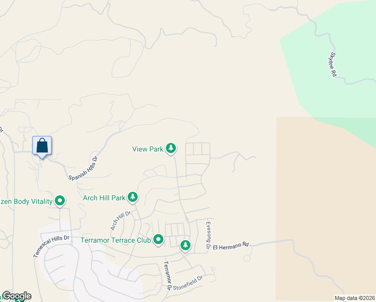 map of restaurants, bars, coffee shops, grocery stores, and more near 23686 Highvale Drive in Temescal Valley