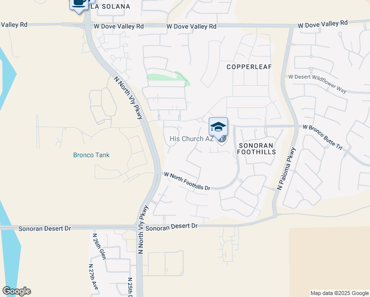 map of restaurants, bars, coffee shops, grocery stores, and more near 2326 North North Foothills Drive in Phoenix