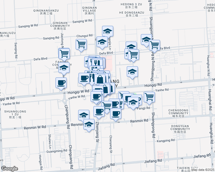 map of restaurants, bars, coffee shops, grocery stores, and more near in Yancheng