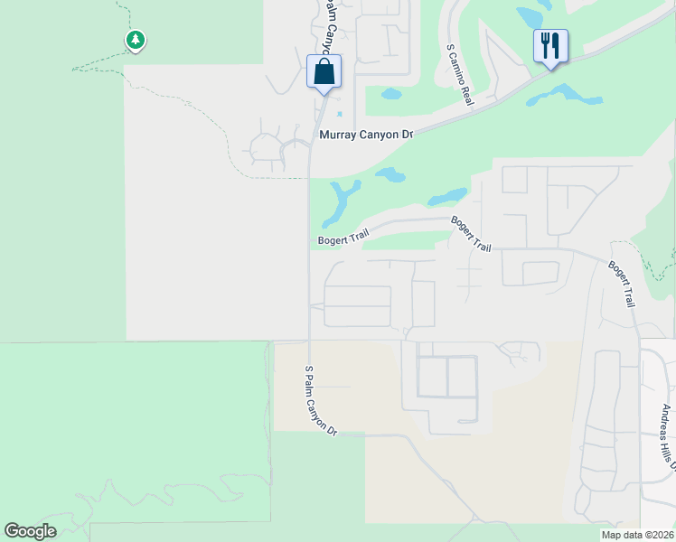 map of restaurants, bars, coffee shops, grocery stores, and more near 3139 Cody Court in Palm Springs