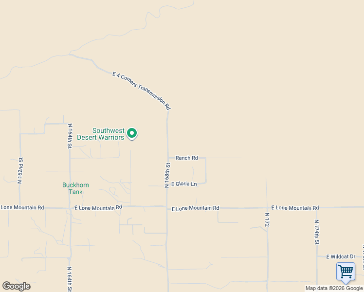 map of restaurants, bars, coffee shops, grocery stores, and more near 37005 North 168th Street in Rio Verde