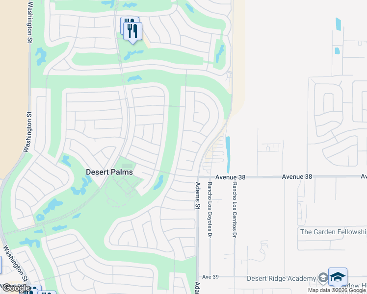 map of restaurants, bars, coffee shops, grocery stores, and more near 78776 Tamarisk Flower Drive in Palm Desert