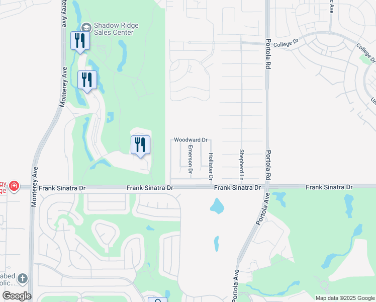 map of restaurants, bars, coffee shops, grocery stores, and more near 37621 Emerson Drive in Palm Desert