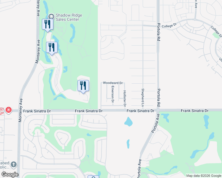 map of restaurants, bars, coffee shops, grocery stores, and more near 37677 Emerson Drive in Palm Desert