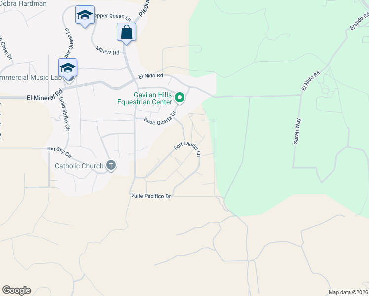 map of restaurants, bars, coffee shops, grocery stores, and more near 18265 Fort Lauder Lane in Perris