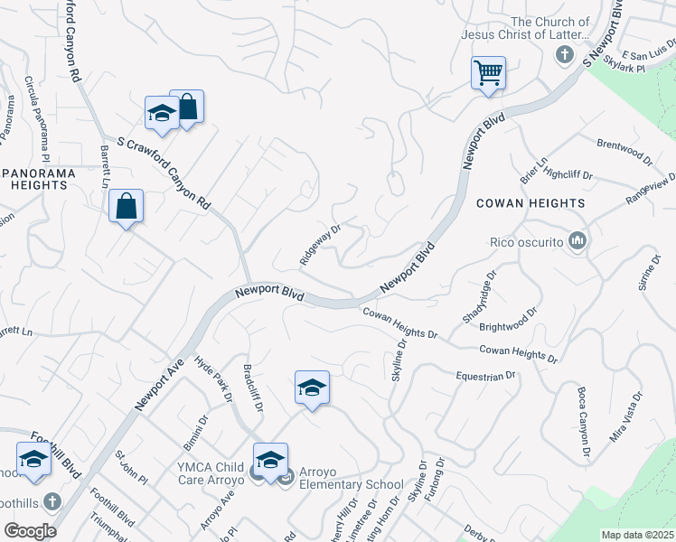 map of restaurants, bars, coffee shops, grocery stores, and more near 10556 Greenbrier Road in Santa Ana