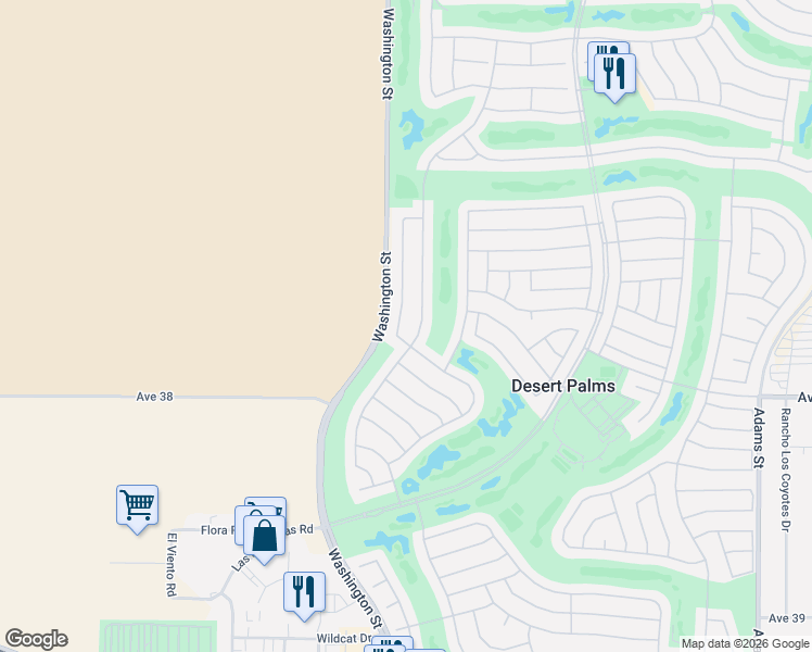 map of restaurants, bars, coffee shops, grocery stores, and more near 37679 Medjool Avenue in Palm Desert