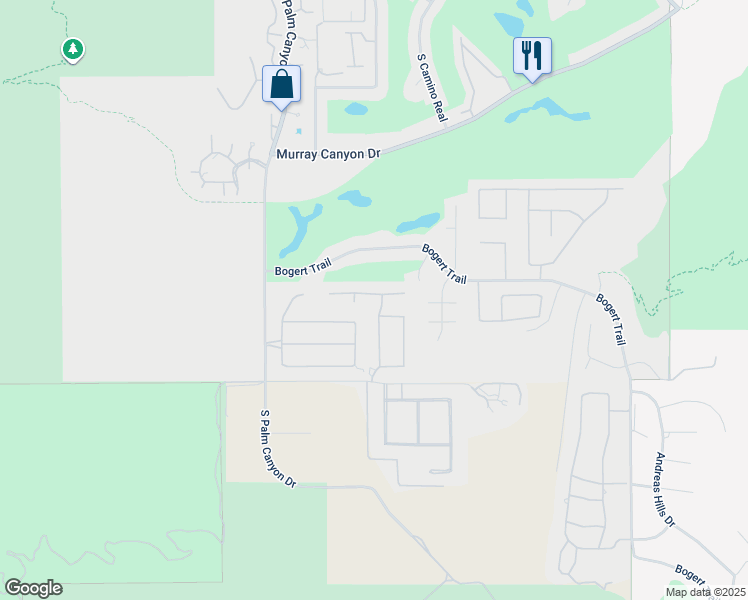 map of restaurants, bars, coffee shops, grocery stores, and more near 575 Bella Cara Way in Palm Springs