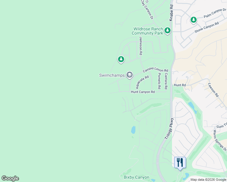 map of restaurants, bars, coffee shops, grocery stores, and more near 8515 Camino Naranjo Road in Corona