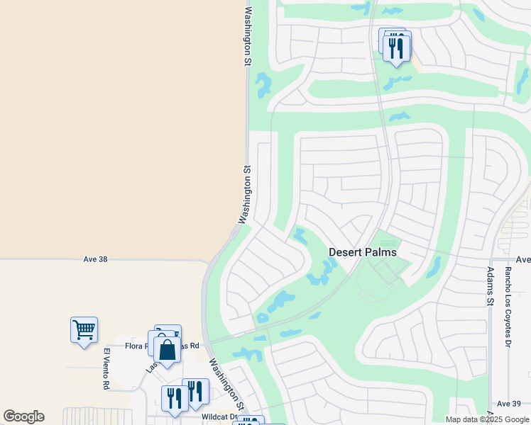 map of restaurants, bars, coffee shops, grocery stores, and more near 37677 Mojave Sage Street in Palm Desert
