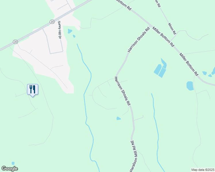 map of restaurants, bars, coffee shops, grocery stores, and more near 605 Harris Court in Conyers