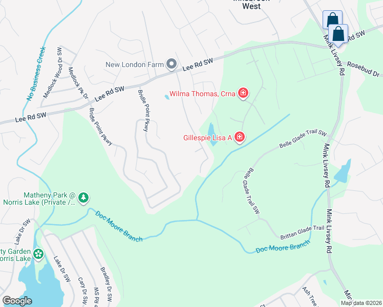 map of restaurants, bars, coffee shops, grocery stores, and more near 4260 Roxy Court in Snellville