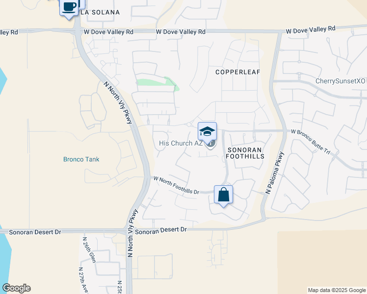 map of restaurants, bars, coffee shops, grocery stores, and more near 32008 North 23rd Avenue in Phoenix