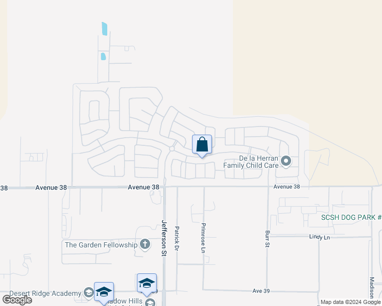 map of restaurants, bars, coffee shops, grocery stores, and more near 80127 Maramar Drive in Indio