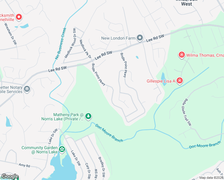 map of restaurants, bars, coffee shops, grocery stores, and more near 4525 Bridle Point Parkway in Snellville