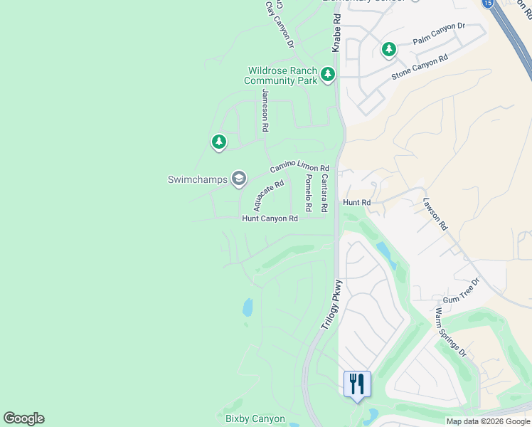 map of restaurants, bars, coffee shops, grocery stores, and more near 8760 Hunt Canyon Rd in Corona