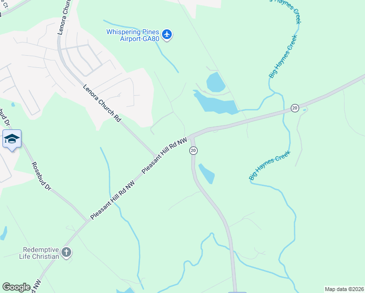 map of restaurants, bars, coffee shops, grocery stores, and more near 96 Pleasant Hill Road Northwest in Conyers