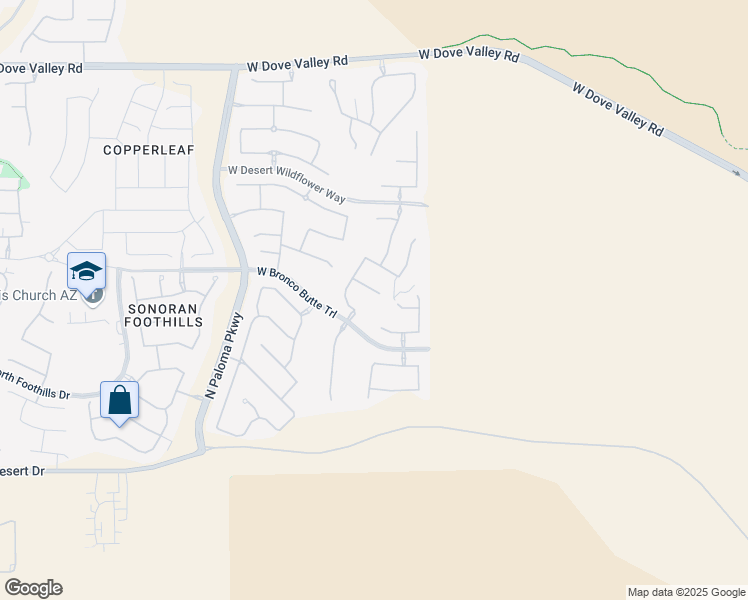 map of restaurants, bars, coffee shops, grocery stores, and more near 1535 West Cll De Pompas in Phoenix