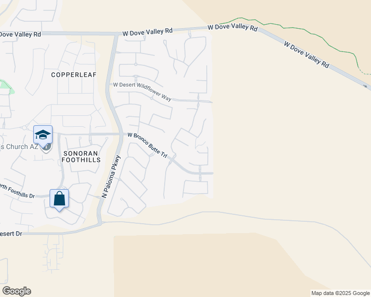 map of restaurants, bars, coffee shops, grocery stores, and more near 1535 West Cll De Pompas in Phoenix