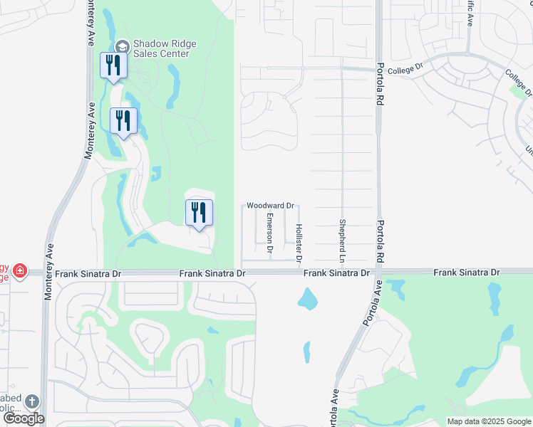 map of restaurants, bars, coffee shops, grocery stores, and more near 37621 Emerson Drive in Palm Desert