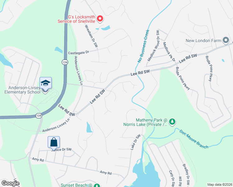 map of restaurants, bars, coffee shops, grocery stores, and more near 4370 Telida Trail in Snellville