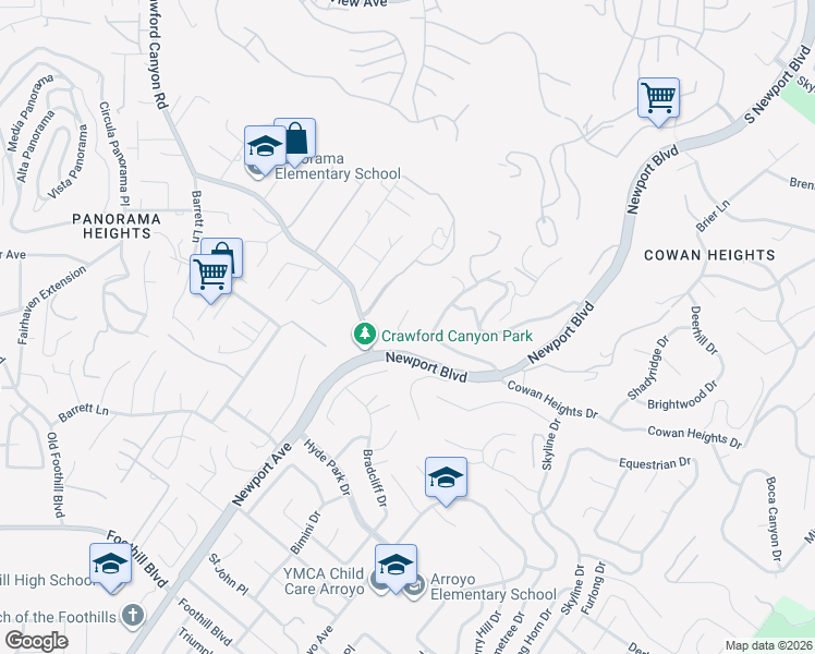 map of restaurants, bars, coffee shops, grocery stores, and more near 10711 Rockhurst Avenue in Santa Ana