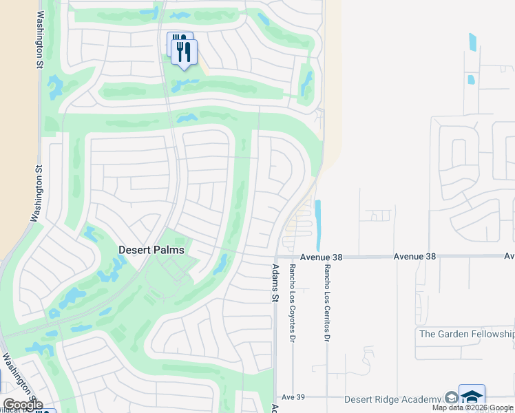 map of restaurants, bars, coffee shops, grocery stores, and more near 37616 Pineknoll Avenue in Palm Desert