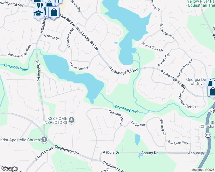 map of restaurants, bars, coffee shops, grocery stores, and more near 707 Fair Harbor Drive in Lithonia
