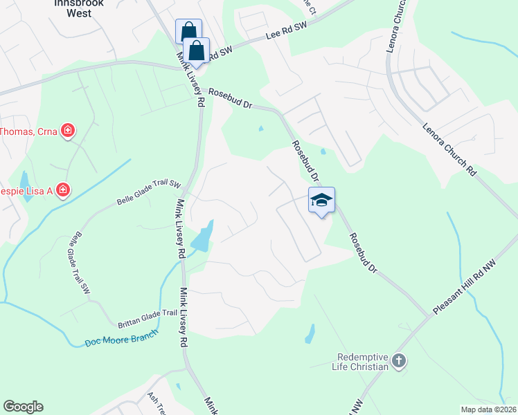 map of restaurants, bars, coffee shops, grocery stores, and more near 4558 Chafin Point in Snellville