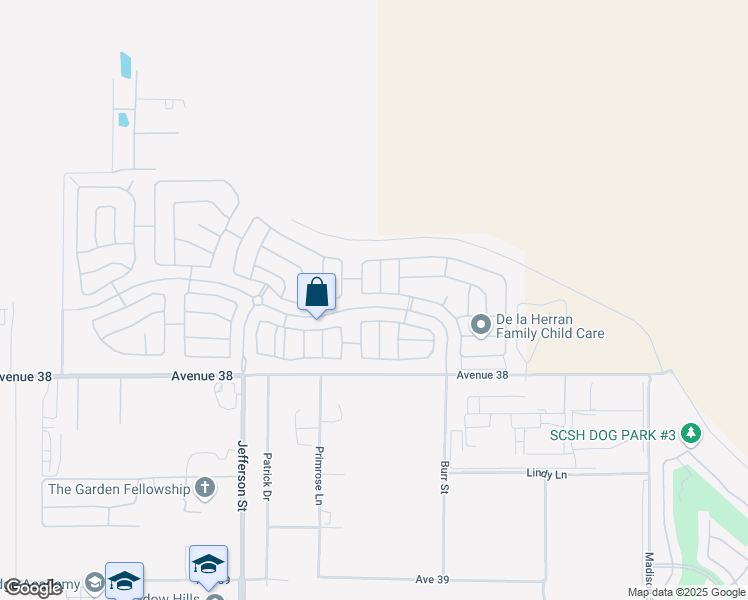 map of restaurants, bars, coffee shops, grocery stores, and more near 80319 Caprice Drive in Indio