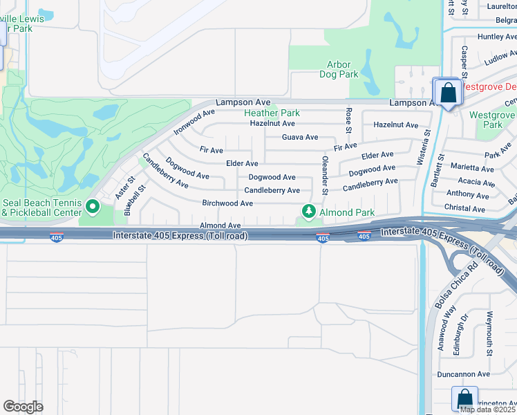 map of restaurants, bars, coffee shops, grocery stores, and more near 3560 Heather Circle in Seal Beach