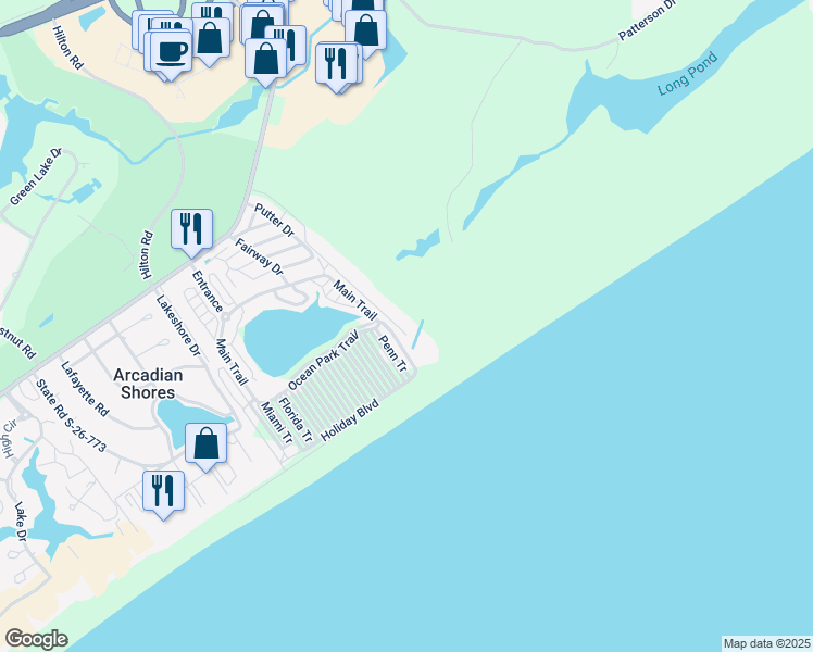 map of restaurants, bars, coffee shops, grocery stores, and more near 1017 Beachwalk Villas in Myrtle Beach