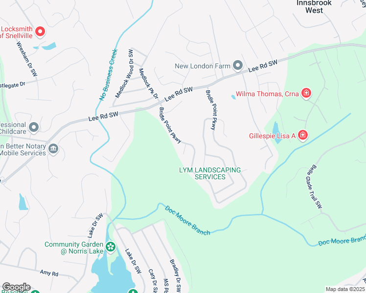 map of restaurants, bars, coffee shops, grocery stores, and more near 4465 Bridle Point Parkway in Snellville