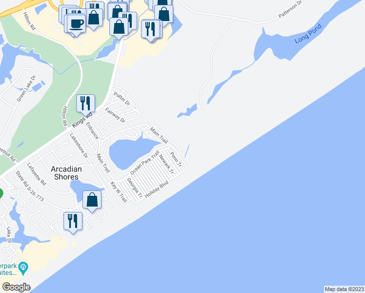 map of restaurants, bars, coffee shops, grocery stores, and more near 1017 Beachwalk Villas in Myrtle Beach