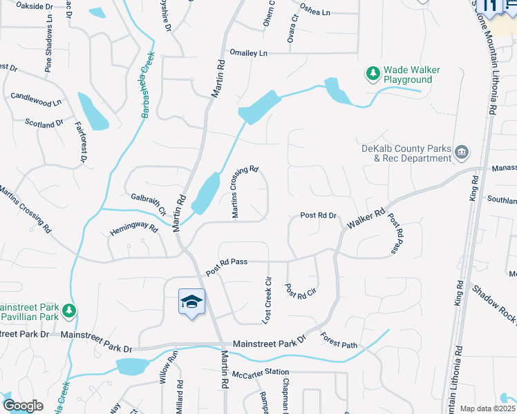 map of restaurants, bars, coffee shops, grocery stores, and more near 706 Cather Court in Stone Mountain