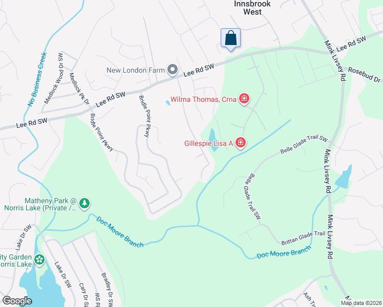 map of restaurants, bars, coffee shops, grocery stores, and more near 4260 Roxy Court in Snellville