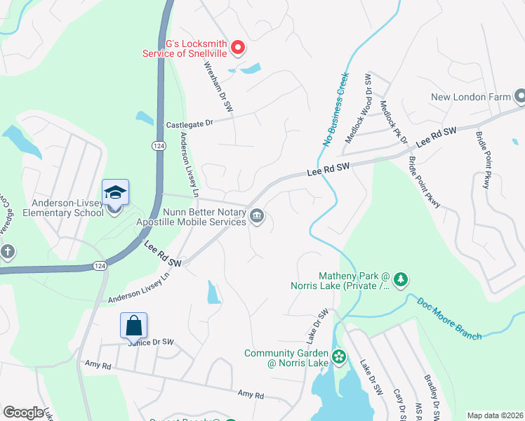 map of restaurants, bars, coffee shops, grocery stores, and more near 4387 Raptor Place in Snellville
