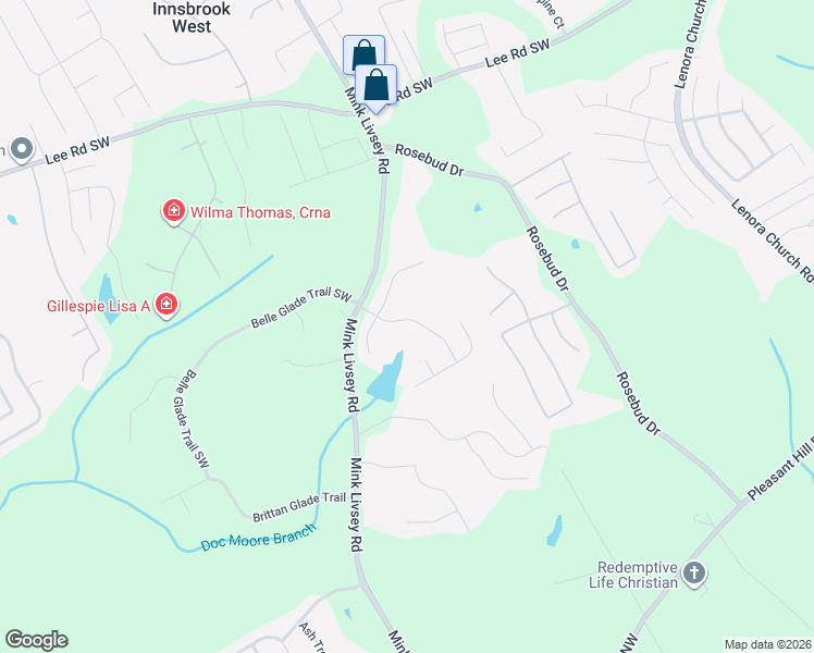 map of restaurants, bars, coffee shops, grocery stores, and more near 3560 Grand Manor Trail Southwest in Snellville