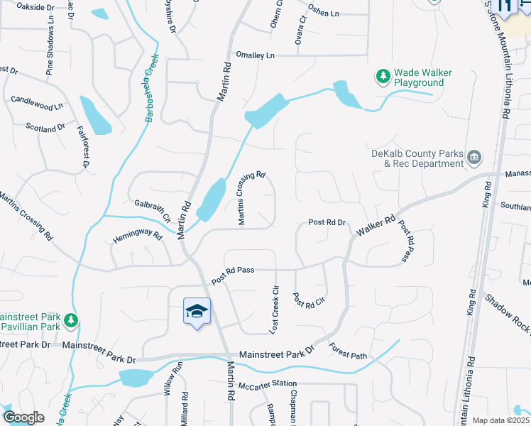 map of restaurants, bars, coffee shops, grocery stores, and more near 706 Cather Court in Stone Mountain