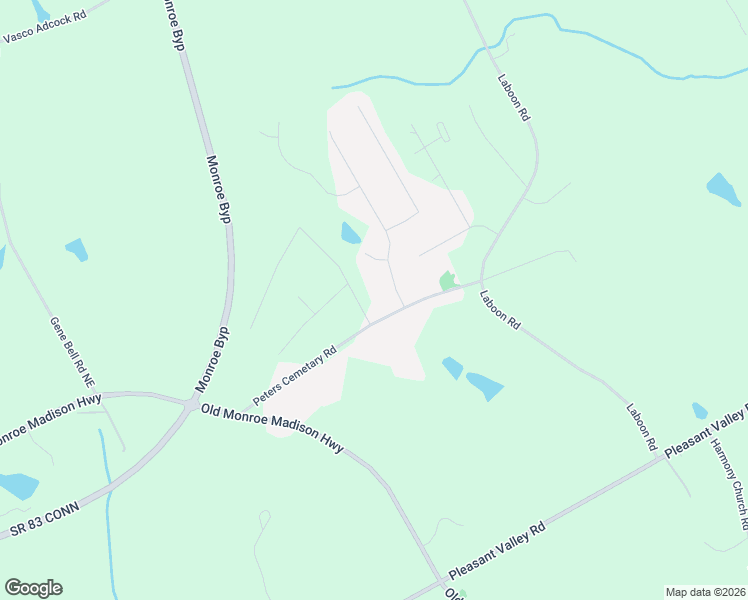 map of restaurants, bars, coffee shops, grocery stores, and more near 1360 Peters Cemetary Road in Monroe