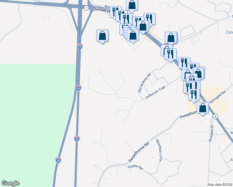 map of restaurants, bars, coffee shops, grocery stores, and more near 1 Tom Grant Road in Grenada